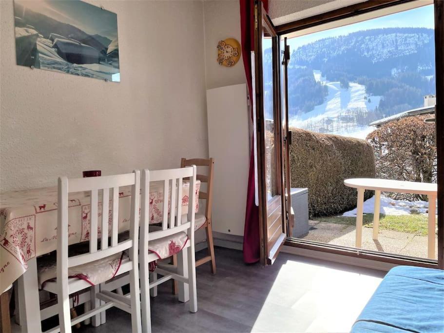 Charmant Studio + Jardin Vue Pistes Et Local Velo Praz-sur-Arly Extérieur photo